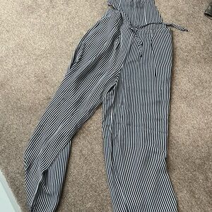Striped Black and White Women's Pants
